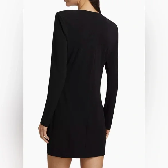 Anine Bing Black Long-Sleeve Keyhole Amaya Mini Dress - Picture 6 of 9